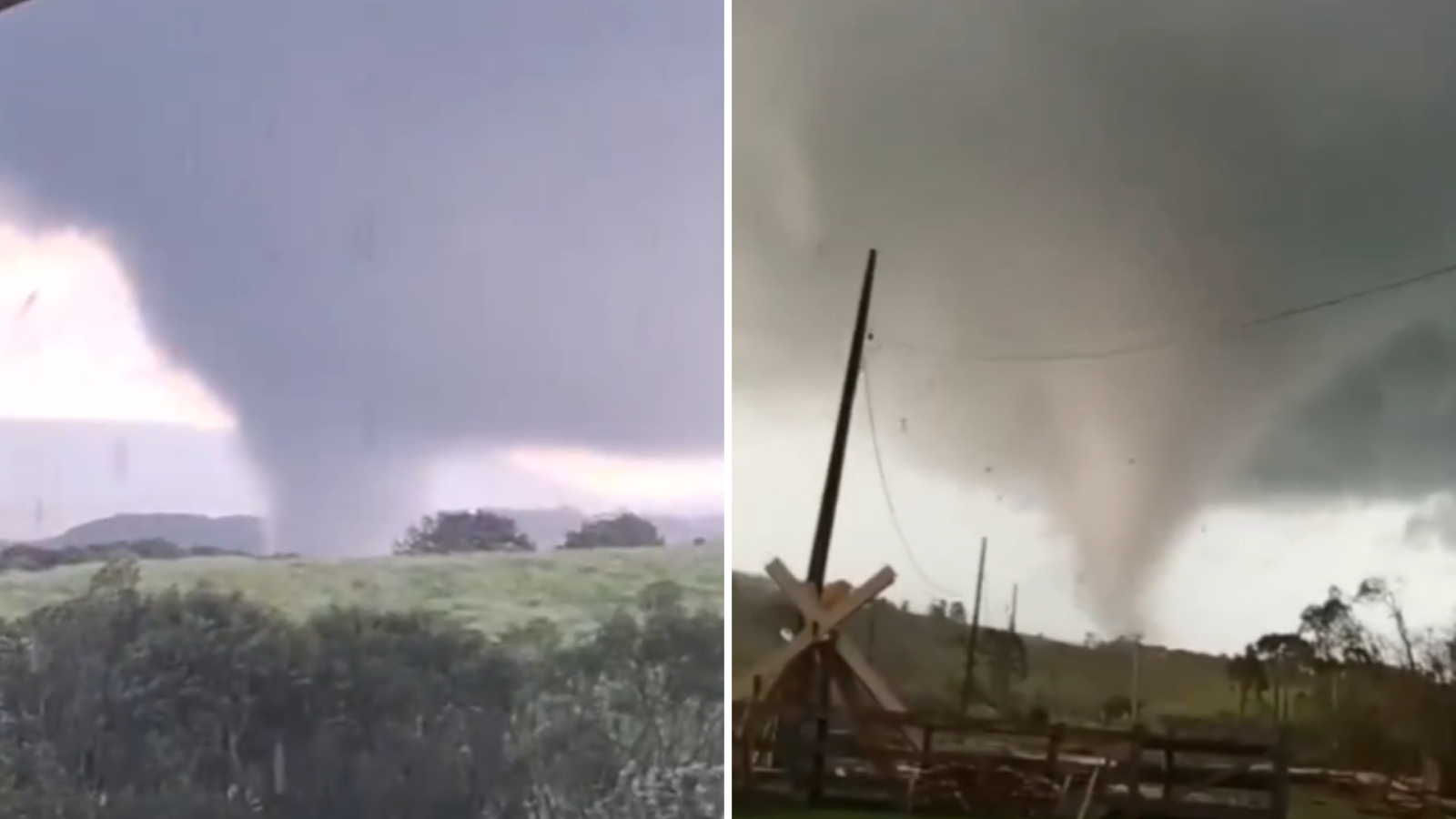 Tornado no Paraná deixa 20 desalojados e danifica casas rurais
